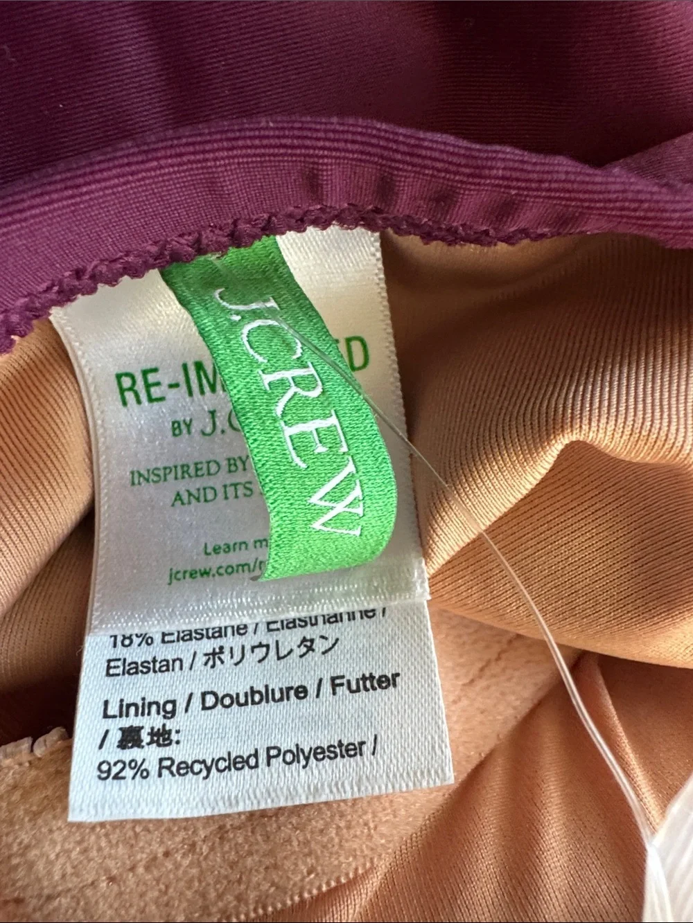 NWT J.Crew Gemma Ruched Bandeau One-Piece Swimsuit Womens 20 Maroon Simple Beach